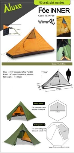 Luxe Outdoor F6e Inner -Sea to Summit Solde luxe outdoor inner f6e